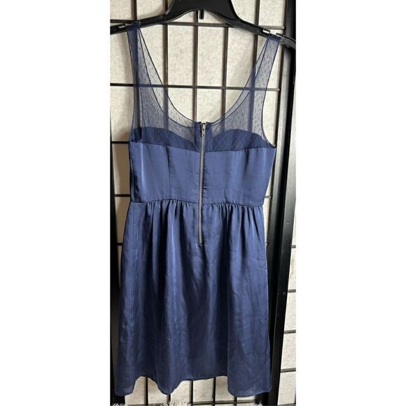 American Eagle Navy Blue Sheer Sleeveless Party Dress - Picture 4 of 7